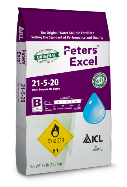 Peters Excel 21-5-20 Multi Purpose No Boron 25 lb Bag - Water Soluble Fertilizer